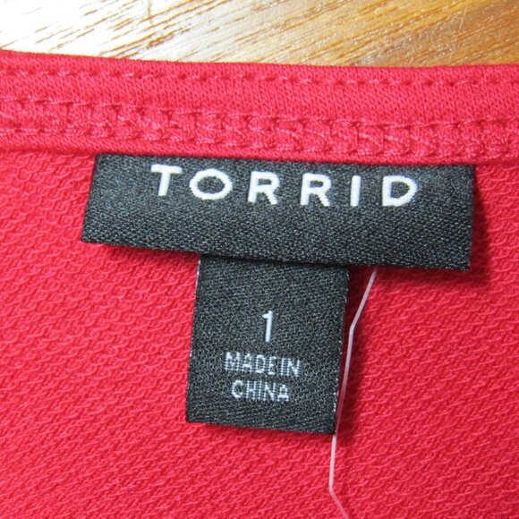 Torrid Magenta Embroidered Off Shoulder Top Womens Size 1X Long Sleeve New Tag - Picture 8 of 12
